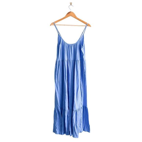 Z Supply Womens Midi Dress Lido Slub Sleeveless Pacific Blue Small - Picture 2 of 7